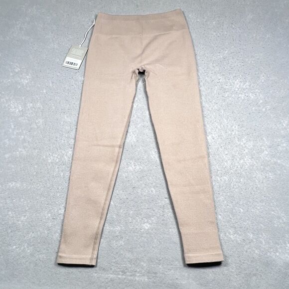Everlane Leggings Womens Size M/L Tan The Seamless Ribbed High Rise Cotton Blend - Picture 7 of 11